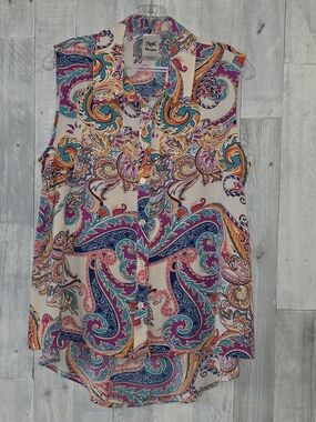 Wrangler Rock 47 Vibrant Paisley Western Rodeo Cowgirl Sleeveless Top